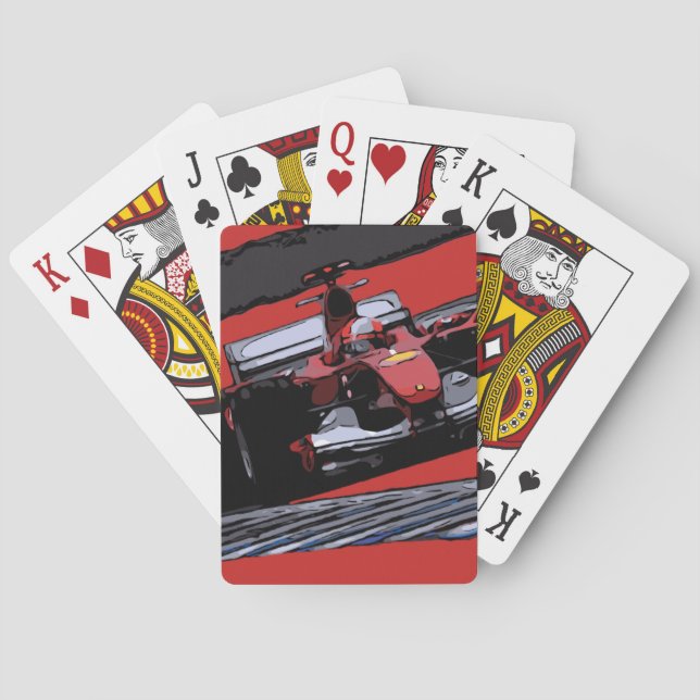 ROTER RASSENAUTO - LEIDUNG SPIELKARTEN (Rückseite)