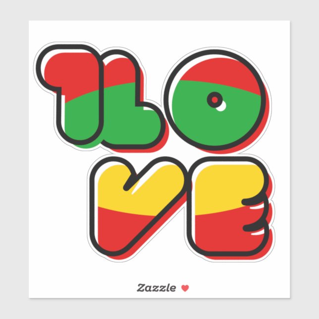 Roter Rasta Reggae Eine Liebe Aufkleber (Blatt)