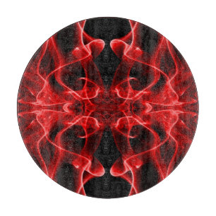 Roter Rauch Symmetrisches Minimalistisches Schwarz Schneidebrett