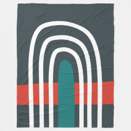 Roter Regenbogen mit weißer Linie im Hintergrund Fleecedecke