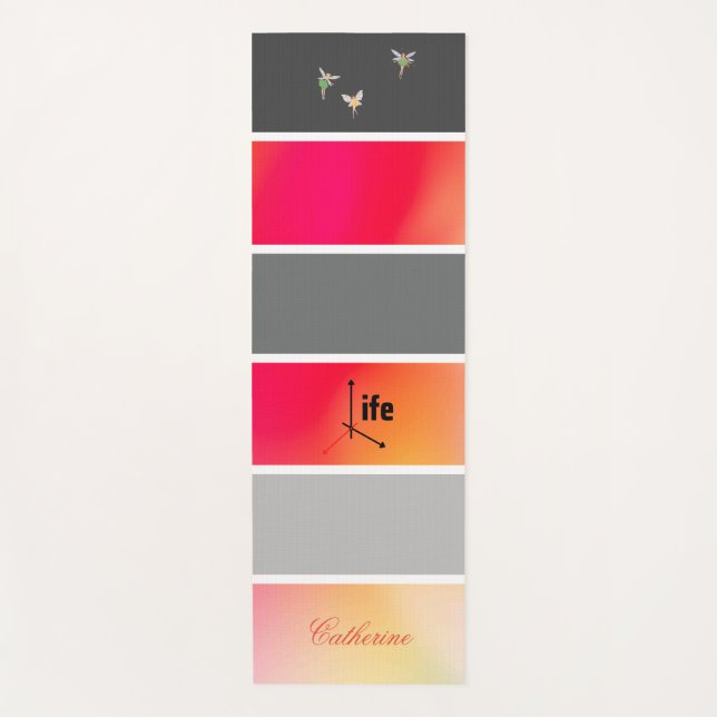 Roter Regenbogen und Schwarz-Pastellfarbe Yogamatte (Vorderseite)