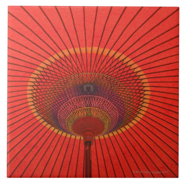 Roter Regenschirm Fliese (Vorderseite)