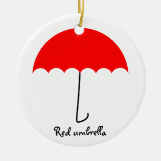 Roter Regenschirm Keramik Ornament