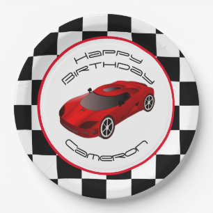 Roter Rennwagen  Custom Birday Party Pappteller