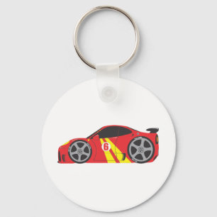 Roter Rennwagen Schlüsselanhänger