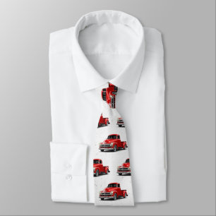 Roter Retro-LKW Krawatte