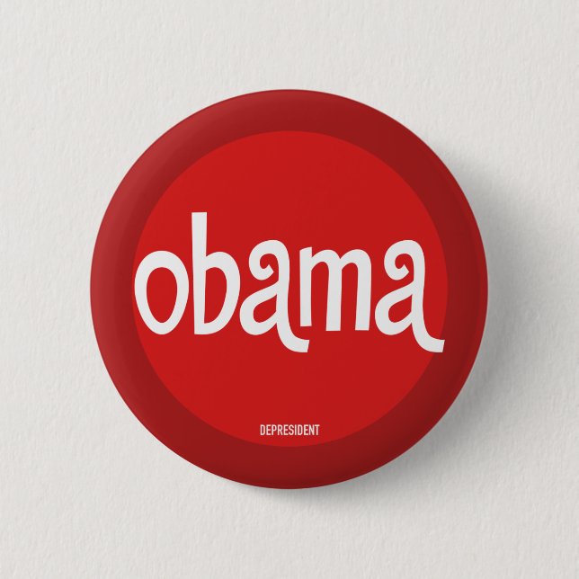 Roter Retro Obama-Knopf Button (Vorderseite)