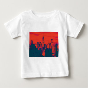 Roter Retro-Stil Pop Art New York City Baby T-shirt
