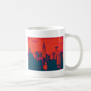 Roter Retro-Stil Pop Art New York City Kaffeetasse