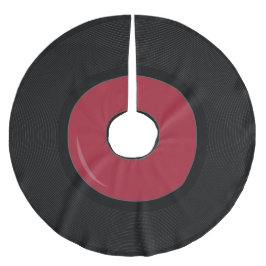 Roter Retro Vinyl Record Disk Tree Rock Polyester Weihnachtsbaumdecke