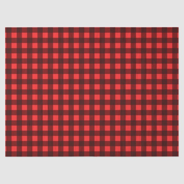 Roter Retro WeihnachtsfeiertagTartan kariert Seidenpapier (Vorderseite)