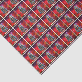 Roter Retrotoboter sci fi galaxy individuelle Name Seidenpapier