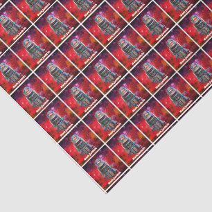 Roter Retrotoboter sci fi galaxy individuelle Name Seidenpapier
