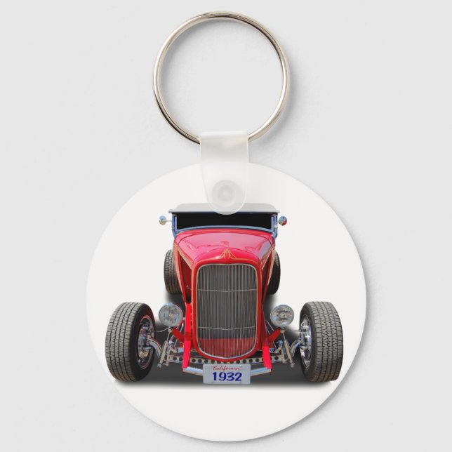 Roter Roadster 1932 Schlüsselanhänger (Vorderseite)