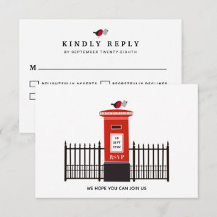 Roter Robin-Briefkasten-Hochzeit RSVP Karte