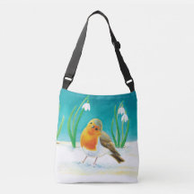 Roter Robin (Erithacus rubecula) & Frühlingsschnee