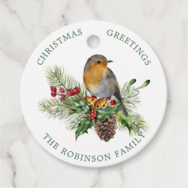 Roter Robin, Kiefer, Heilige Weihnachten, Glocken Geschenkanhänger