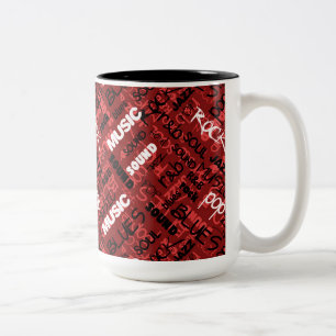 Roter Rock Pop R & B Musik Zweifarbige Tasse