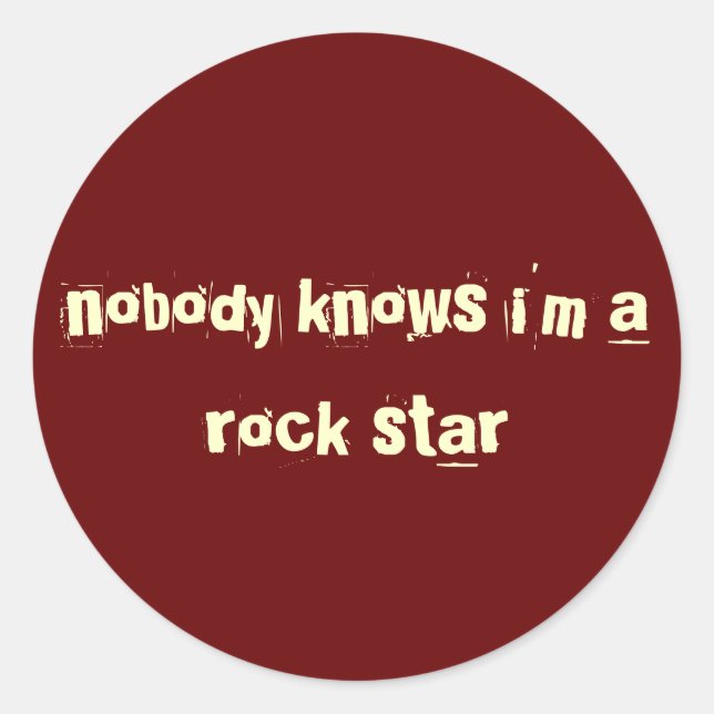 Roter Rockstar Runder Aufkleber (Vorderseite)