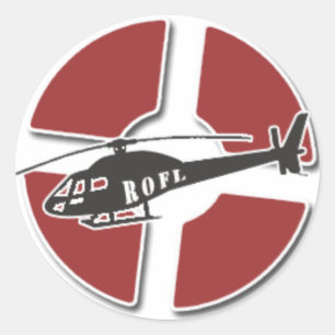 Roter RoFL Hubschrauber-Aufkleber Runder Aufkleber