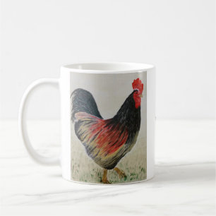 Roter Rooster Acrylmalerei Tasse