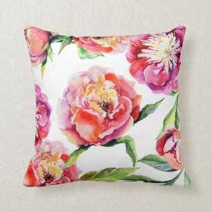 Roter Rosa-Rosa-Peonton Kissen