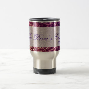 Roter rosa und lila Schein-Diva-Glitzer-Entwurf Reisebecher