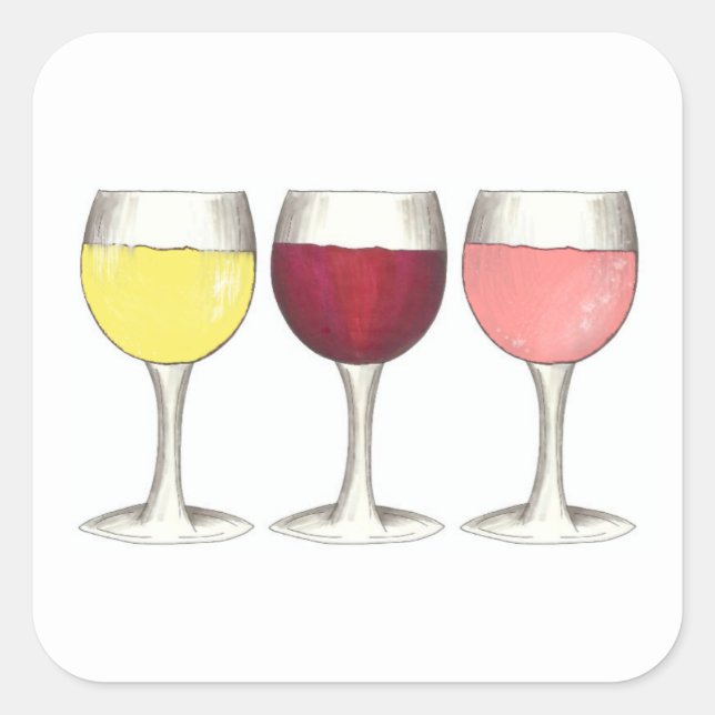Roter Rosé Weine Weinkultur und Erde Weinkultur un Quadratischer Aufkleber (Vorderseite)
