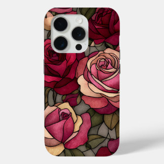 Roter Rosen Glasmalerei-Design Case-Mate iPhone Hülle