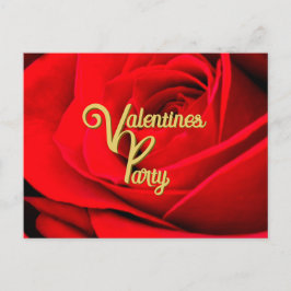 Roter Rosen Valentinstag Party Postkarte