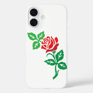 Roter Rosenblüten-Design – Klassische Blumen-Schön iPhone 16 Hülle
