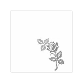 Roter Rosenblüten-Design – Klassische Blumen-Schön Permastempel