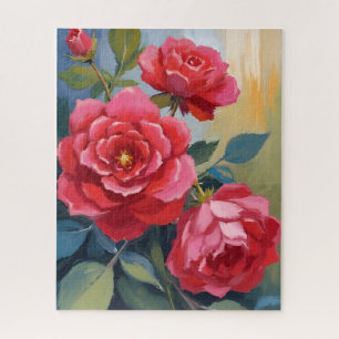 Roter Rosenbusch Aquarell-Blumenmalerei