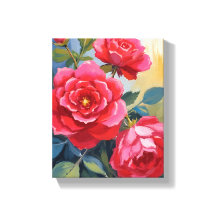 Roter Rosenbusch | Aquarell-Blumenmalerei