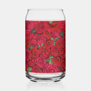Roter Rosengarten Florales Nahtloses Romantisches Dosenglas