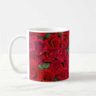 Roter Rosengarten Florales Nahtloses Romantisches Kaffeetasse
