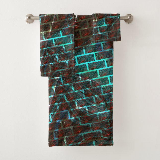 Roter Rost, Kratzer, kleiner Stein oder Gitter Badhandtuch Set (Insitu)