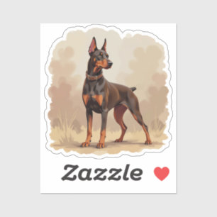 Roter Rostbrauner Dobermann Pinscher Hund Aufkleber