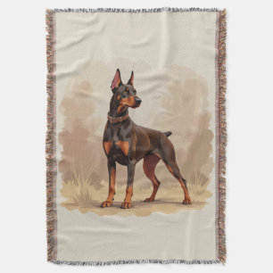 Roter Rostbrauner Dobermann Pinscher Hund Decke