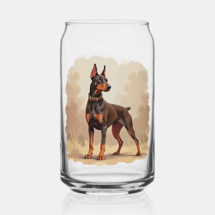 Roter Rostbrauner Dobermann Pinscher Hund Dosenglas