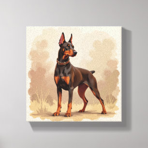 Roter Rostbrauner Dobermann Pinscher Hund Leinwanddruck