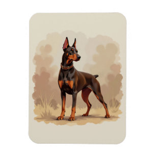 Roter Rostbrauner Dobermann Pinscher Hund Magnet