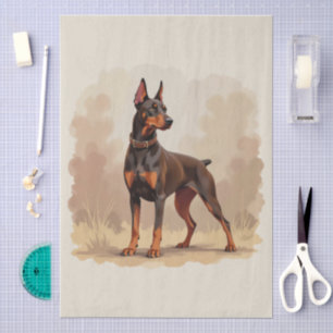 Roter Rostbrauner Dobermann Pinscher Hund Seidenpapier