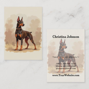 Roter Rostbrauner Dobermann Pinscher Hund Visitenkarte