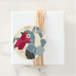 Roter Rotkehlchen in Vector-Block-Geschenkanhänger Geschenkanhänger