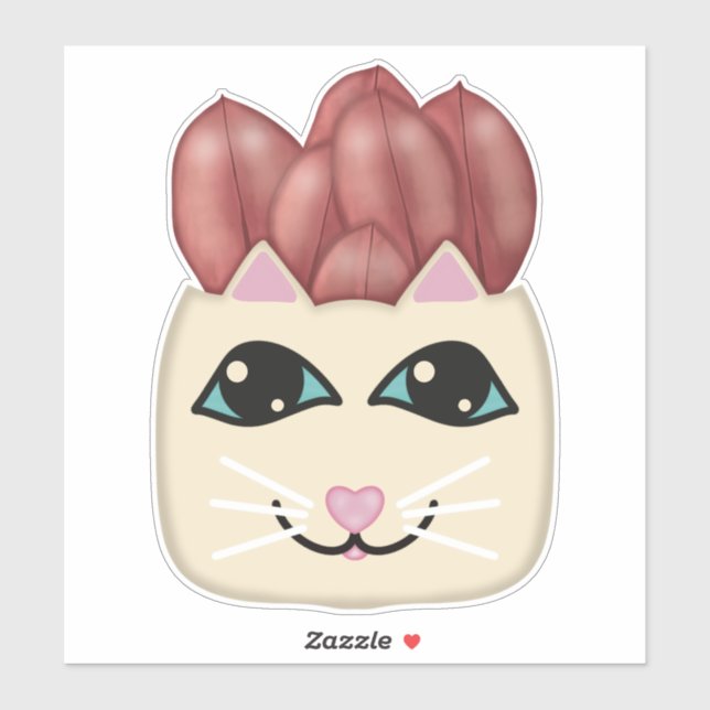 Roter Ruby Rubber Pflanze Planter Sticker (Blatt)