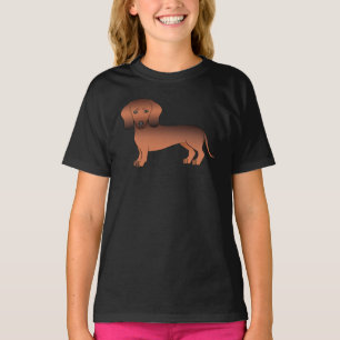 Roter Sable Glatthaar Dachshund Süßer Cartoon-Hund T-Shirt