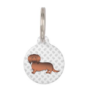 Roter Sable Langhaar Dachshund Cartoon-Hund Haustiermarke