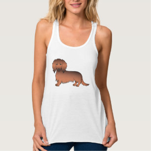 Roter Sable Langhaar-Dachshund Süßer Cartoon-Hund Tank Top