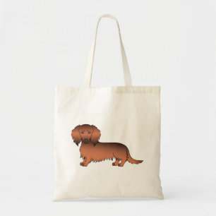 Roter Sable Langhaar-Dachshund Süßer Cartoon-Hund Tragetasche